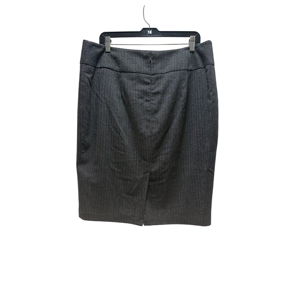 Mossimo Stretch Womens Gray Herringbone Pencil‎ Skirt Size 16 Side Zip